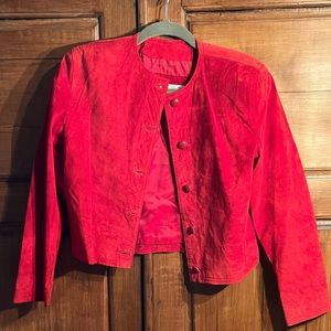 Vintage Dana Brooke Red Suede Leather Jacket